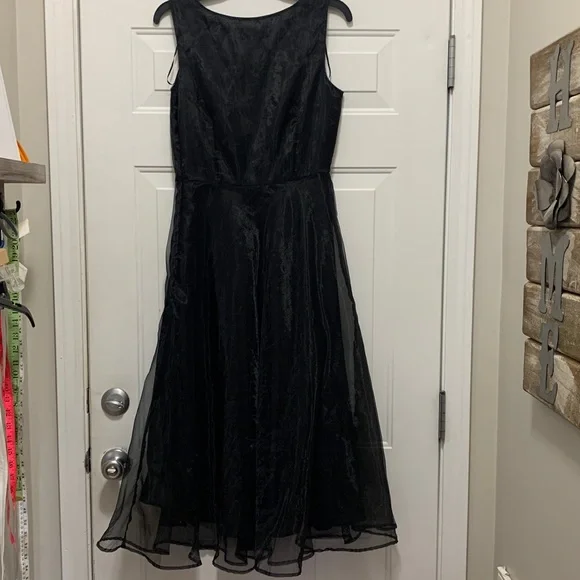 Signature by Sangria Black Midi Dress Size 6 - Picture 6 of 6